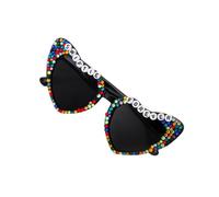 Generico Occhiali da sole di compleanno a forma di cuore occhiali da sole con strass per compleanno da regina occhiali da sole a cuore per feste