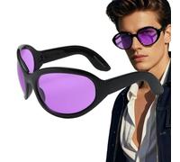Generico Occhiali Da Sole Ovali Da Donna - Alla,Occhiali Da Sole Viola Con Ponte Nasale | Per Uso Quotidiano Festa Abbigliamento Da Strada Performance Sul Palco Club Fotografia Video