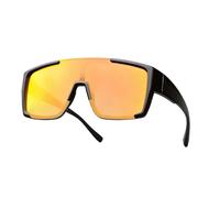Genérico Occhiali da sole polarizzati da uomo, leggeri e portatili, con protezione UV, per baseball, pesca, guida, golf, corsa, ciclismo, spiaggia, donna, Montatura nera polarizzata rossa, Consulte la