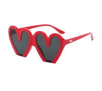 Generico Occhiali da sole retrò a forma di cuore per le donne Occhiali da sole alla moda oversize a forma di amore Vintage bella moda occhiali da carini