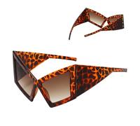 Genérico Occhiali Eleganti - Occhiali Da Sole Eleganti | Sun Lunette Oversize Per Le Donne | Eteglasse Con Di Tendenza Di Grandi Dimensioni Novità Hip Hop Ballerino Per Adulti, Leopardo