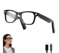 Generico Occhiali intelligenti con fotocamera, occhiali con fotocamera 4k per uomo/donna, occhiali intelligenti AI con registrazione audio e video e traduttore di lingue (Anti-Blue Light)
