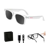 Generico Occhiali Intelligenti Nessthub, Occhiali da Sole con Cuffie Wireless Intelligenti con Tecnologia Super Black, Occhiali con Traduzione AI Bluetooth, Fotocamera Remota (White-Sun Lens)