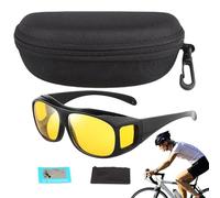 Generico Occhiali per la visione notturna - Occhiali notturni polarizzati antiriflesso per uomo e donna | Si adatta sopra gli occhiiali da vista, lennti colorate gialle