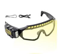 Generico Occhiali Protettivi LED Faro da Lavoro LED con Modi Regolabili | Occhiali Luce Frontale Ricaricabili USB Sensore Movimento Touch Per Camping Manutenzione Corsa Notturna Trekking B