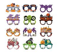 Generico Occhiali Spaventosi Halloween | 12 Pezzi Carta Vacanze - Fotografici Per Bambini Feste In Maschera Notte Halloween Musica Carnevale Scuola