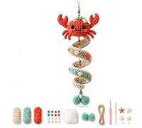 Generico Ocean Animal Spiral Crochet Hanging Ornament Kit,Beginner Friendly Coastal Boho Spiral Hanging Decor Craft Set with Soft Yarn,for Window, Porch, Wall, Home Holiday Decor Gift