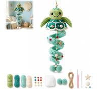 Generico Ocean Animal Spiral Crochet Hanging Ornament Kit,Beginner Friendly Coastal Boho Spiral Hanging Decor Craft Set with Soft Yarn,for Window, Porch, Wall, Home Holiday Decor Gift