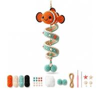 Generico Ocean Animal Spiral Crochet Hanging Ornament Kit,Beginner Friendly Coastal Boho Spiral Hanging Decor Craft Set with Soft Yarn,for Window, Porch, Wall, Home Holiday Decor Gift