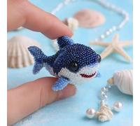 Generico Octopus Bead Embroidery Kit, Ocean Animals Three-Dimensional Starter Embroidery Set, 3D Ocean Animals DIY Beadwork Craft Kit for Beginners with Full-Color Instruction Sheet (Shark)