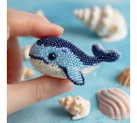 Generico Octopus Bead Embroidery Kit, Ocean Animals Three-Dimensional Starter Embroidery Set, 3D Ocean Animals DIY Beadwork Craft Kit for Beginners with Full-Color Instruction Sheet (Whale)