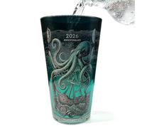 Generico Octopus Beer Stein - Vintage Drinkware for Whiskey Cocktails | Thick Crystal Glass with Embossed Sea Creature Design, Comfortable Grip Cup for Bar Kitchen Gatherings