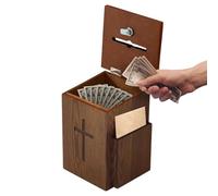 Generico Offering Box for Church - Wooden Wall Mounted, Lockable Tithe Box