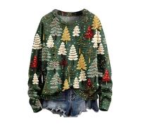 Generico Offerte del Giorno Abbigliamento Donna Invernale Felpe di Natale Decorazione Natalizia Maglia Felpata Donna Lupetto Cotone Donna Vestiti di Natale Donna Maglia Elegante Donna