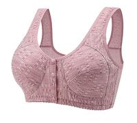 Generico Offerte del Giorno Lampo Maglie Intimo Donna Underwear Large Size Vest Type Front Buckle Bra Without Ring Summer Thin Women's Cotton Bra Offerte A Tempo Casa