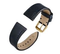 Generico Oiled Waxed Leather Watch Strap Band For Men And Women Quick Release 18 Mm 20mm 22mm Classic Replacement(Green-Gold,18mm)