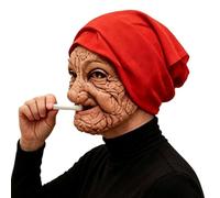 Generico Old Lady Face Cover - Scary Lady Latex Realistic Cosplay Props