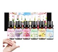 Generico Oli per Diffusore,6 Pezzi con Effetto Rinvigorente e Calmante - Oli Profumati ai Fiori 10ml per Diffusore | Ideale per Umidificatore e per Natale, Compleanno, San, Festa della Mamma