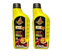 Generico Olio Miscela 2T EXCED RSKm da Competizione, Sintetico e Ricino, 2 Litri, 2x1L, Kart e Moto, Made in Italy