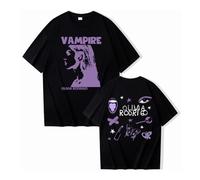 Generico OliviaRodrigo Maglietta T-shirt Stampata Da Uomo Donna Moda Casual Manica Corta,Black-L