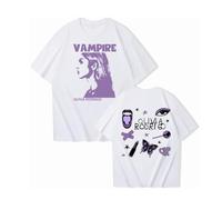 Generico OliviaRodrigo Maglietta T-shirt Stampata Da Uomo Donna Moda Casual Manica Corta,White-XS