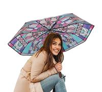 Generico Ombrelli Per La Pioggia,Impermeabile E Resistente Al Con Protezione Pieghevole - Ombrello da Viaggio Compatto - Per Uomini Donne Bambini Amici All Aperto Compleanno Pasqua Natale