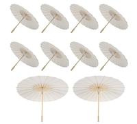 Generico Ombrellino di Carta, 10 Pezzi 60cm Ombrello da Matrimonio Ombrellino Parasole in bambù, Ombrello di Carta Oleata Bianca per Matrimoni, Battesimi, Feste, Serate Decorativa