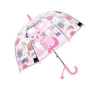 Generico Ombrello a bolle - protetto con design anti-pizzicamento antivento, simpatico stile a cupola trasparente, copertura totale + meccanismo di apertura sicuro, tettuccio in resistente e leg