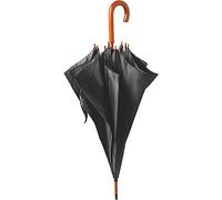 Generico Ombrello Antipioggia Antivento Grande h cm85 Ǿ cm105 Vari Colori Disponibili Idea Regalo Uomo Donna Scatto Automatico Leggero Resistente Impermeabile Manico in Legno Inverno Riparo (Nero)