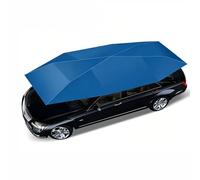 Generico Ombrello Auto Pieghevole con Telecomando, Copertura Parasole Auto Anti UV Impermeabile, Protezione Neve e Wind per Esterno, Blu Argento, 4,3/4,80m(Blue,4.80m/15.7ft)