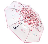 Generico Ombrello Pieghevole Automatico Trasparente con Motivo Farfalle e Fiori Ombrellino da Sole Elegante per Nozze e Eventi Romantici Resistente al Vento e Accessorio per Passeggiate