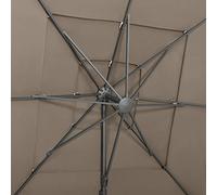 Generico Ombrellone a Sbalzo 4 Livelli Palo Alluminio 250x250 cm Tortora,Grigio Talpa,19.45kg,313823