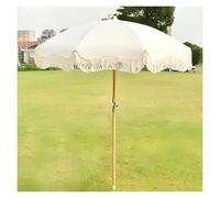 Generico Ombrellone Boho con Frange 180° UPF50+ Ombrellones da Giardino Inclinabile Ombrello da Spiaggia Esterno Protezione UV per Piscina Terrazza Hotel Villa(Beige B)