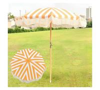 Generico Ombrellone Boho con Frange 180° UPF50+ Ombrellones da Giardino Inclinabile Ombrello da Spiaggia Esterno Protezione UV per Piscina Terrazza Hotel Villa(Orange B)