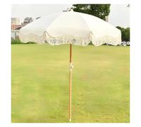 Generico Ombrellone Boho con Frange 180° UPF50+ Ombrellones da Giardino Inclinabile Ombrello da Spiaggia Esterno Protezione UV per Piscina Terrazza Hotel Villa(Beige A)