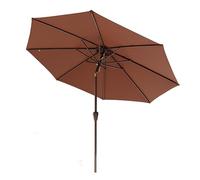 Generico Ombrellone da Giardino 2,70 m per Tavolo da Esterno ombrellone da Mercato per Patio e Giardino con inclinazione a Pulsante 8 Stecche robuste Borsa per Il Trasporto(Brown)