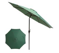 Generico Ombrellone da Giardino 2,70 m per Tavolo da Esterno ombrellone da Mercato per Patio e Giardino con inclinazione a Pulsante 8 Stecche robuste Borsa per Il Trasporto(Green)