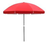 Generico Ombrellone da Giardino 240cm, Ombrellone da Spiaggia con Protezione UV e Calore, Impermeabile, Telaio a 3 Strati Resistente per Terrazzo, Piscina e Mare(Red)