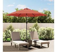 Generico Ombrellone da Giardino con LED e Palo Acciaio 300 cm Terracotta,Casa e Giardino,Prato e Giardino,Vita all'aperto,Ombrelloni e parasole-313757