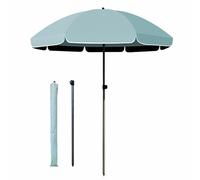 Generico Ombrellone da Giardino Portatile, Ombrelloni Rotondo da Patio Regolabile in Altezza, Inclinazione A 45°, Protezione Solare UPF 50+, Ombrellone da Spiaggia, Parasole(Blue,200cm/6.5ft)