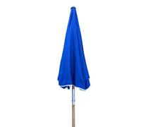 Generico Ombrellone da Spiaggia 200 cm in cotone a Righe Blu e Bianche, 8 Stecche, Design Classico,palo in legno e alluminio, Protezione Solare UV, super resistente