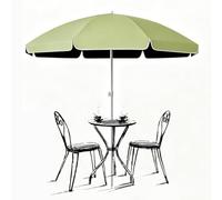 Generico Ombrellone da Spiaggia UPF 50+ con Ancoraggio per Sabbia, Portabicchiere e Gancio, Parasole Rotondo Portatile Esterni, per Patio Piscina Giardino(Green,260cm(8.5ft))