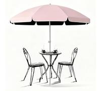 Generico Ombrellone da Spiaggia UPF 50+ con Ancoraggio per Sabbia, Portabicchiere e Gancio, Parasole Rotondo Portatile Esterni, per Patio Piscina Giardino(Pink,220cm(7.2ft))