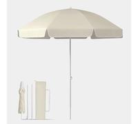 Generico Ombrellone UPF50+ Protezione UV - Ombrello Pieghevole per Spiaggia, Campeggio E Mercati，Design A Tre Sezioni, Facile da Trasportare(Beige)