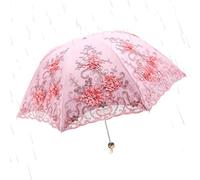 Genérico Ombrellone UV | Antivento Vintage Pieghevole,Ombrelloni In Pizzo Per La Pioggia - Per Esterni Spiaggia Picnic Viaggiare Trekking Arrampicata Commuting, Rosa, Consulte la descripción