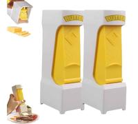 Generico One-Touch Butter Cutter, One Button Butter Slicer and Storage Case, Efficient Stainless Steel Butter Blade Dispenser for Bread, Cakes, Cookies (2pcs)