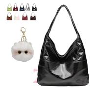 Generico Ooomay Bag, Ooomay Maya Bag, , Large Capacity Soft Vegan Leather Tote Bags For Women (Light black)