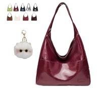 Generico Ooomay Bag, Ooomay Maya Bag, , Large Capacity Soft Vegan Leather Tote Bags For Women (Light Red)