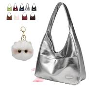 Generico Ooomay Bag, Ooomay Maya Bag, , Large Capacity Soft Vegan Leather Tote Bags For Women (Light sliver)