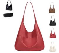 Generico Ooomay Bag - Ooomay Shoulder Bags, Vegan Leather Trendy Soft Tote Bag, Vintage Casual Simple for Daily Use (Red)